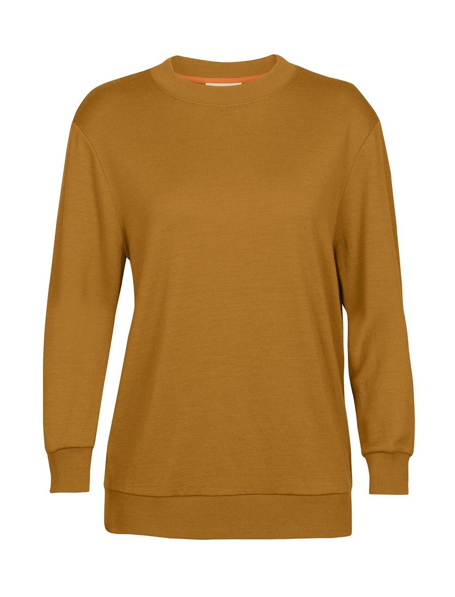 Women's Icebreaker Merino Crush Long Sleeve Sweatshirts Clove | CA 1328FDNM